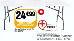 La Foir'Fouille TABLE PARTY RECTANGULAIRE offre