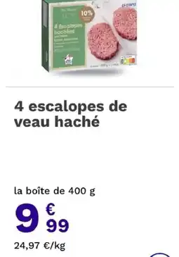 Picard Picard 4 escalopes de veau haché offre
