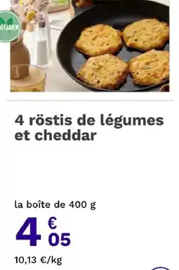 Picard 4 röstis de légumes et cheddar offre