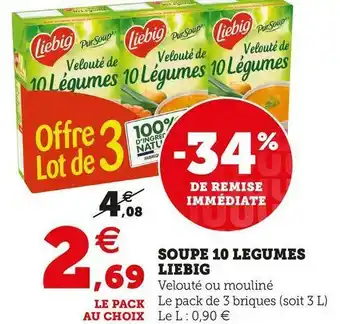 Super U Liebig soupe 10 legumes offre