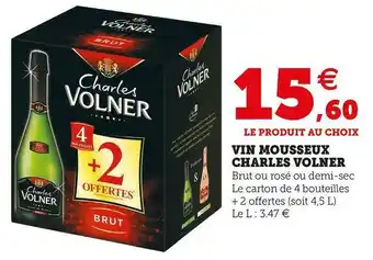 Super U Charles volner vin mousseux offre