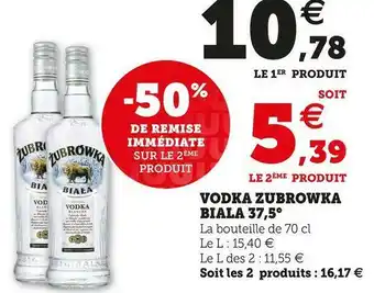 Super U Zubrowka vodka biala 37,5° offre