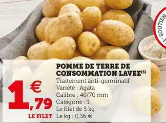 Super U Pomme de terre de consommation lavee offre