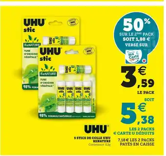 Uhu 5 stics de colle renature