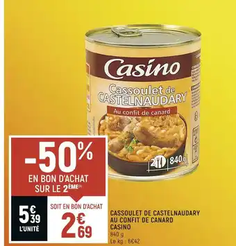 Petit Casino Casino cassoulet de castelnaudary au confit de canard offre