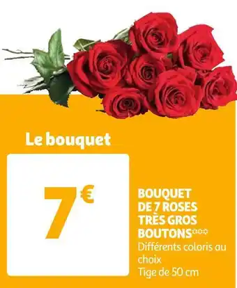 Auchan Bouquet de 7 roses très gros boutons offre