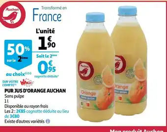 Auchan Auchan pur jus d'orange offre