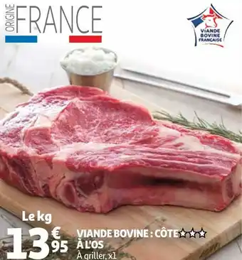Auchan Viande bovine : côte à l'os offre