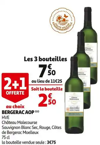 Auchan Château malecourse bergerac aop offre
