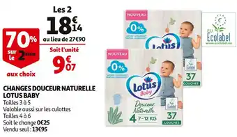 Auchan Lotus baby changes douceur naturelle offre