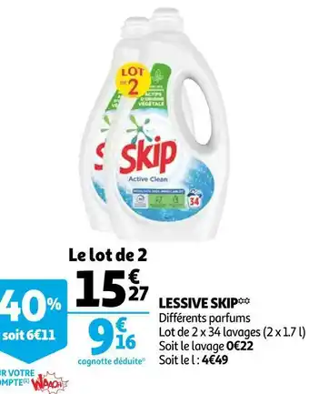 Auchan Skip lessive** offre