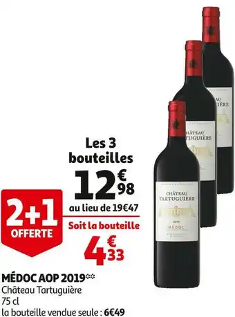 Auchan Château tartuguière médoc aop 2019 offre