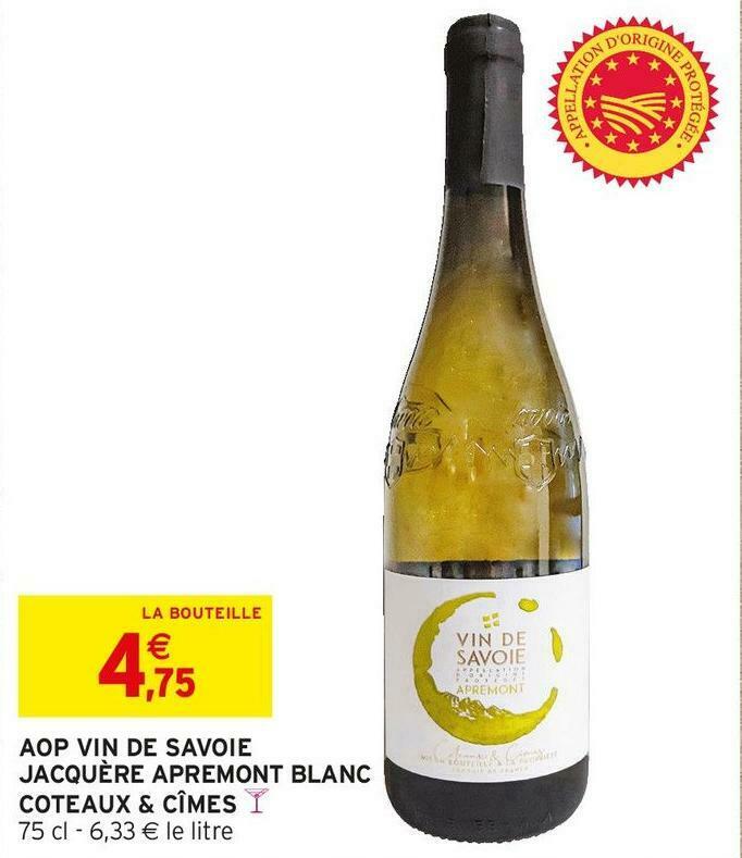 Promo Aop vin de savoie jacquère apremont blanc chez Intermarché