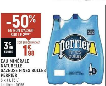 Perrier eau minérale naturelle gazeuse fines bulles