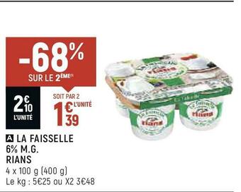 Rians la faisselle 6% m.g.