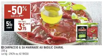 Spar Charal carpaccio & sa marinade au basilic offre