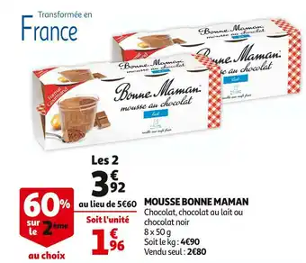 Auchan Bonne maman mousse offre