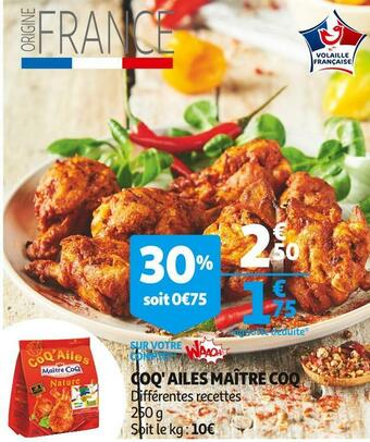 Auchan Maître coq coq' ailes offre
