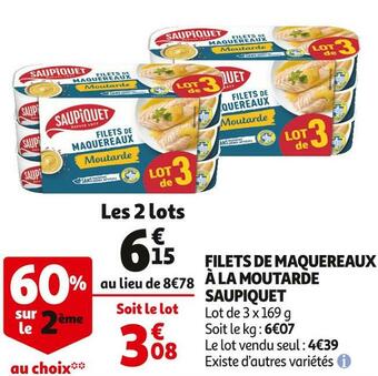 Auchan Saupiquet filets de maquereaux à la moutarde offre