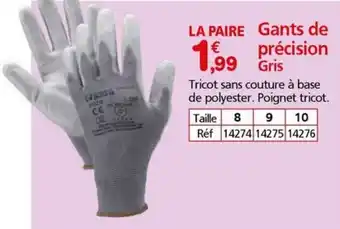 Gants de précision Gris