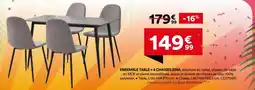 BUT ZINA ENSEMBLE TABLE + 4 CHAISES offre