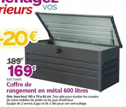 Provence Outillage Coffre de rangement en métal 600 litres offre
