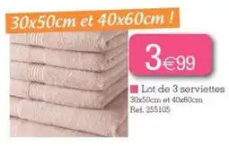 Kandy Lot de 3 serviettes offre