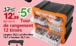 Provence Outillage Tour de rangement 12 tiroirs offre