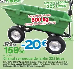 Provence Outillage PROVIM Chariot remorque de jardin 225 litres offre