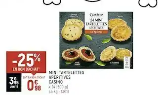Spar Casino mini tartelettes apéritives offre