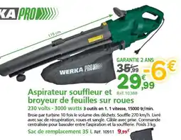 Provence Outillage WERKA PRO Aspirateur souffleur et broyeur de feuilles sur roues offre