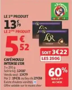 Auchan Supermarché L'OR Café moulu intense offre