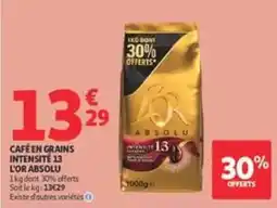 Auchan Supermarché L'OR ABSOLU CAFÉ EN GRAINS offre