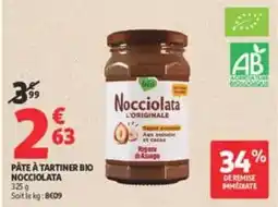 Auchan Supermarché Nocciolata Pâte à tartiner bio offre