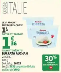 Auchan Supermarché Auchan Burrata offre