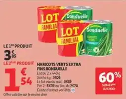 Auchan Supermarché Bonduelle Haricots verts extra fins offre
