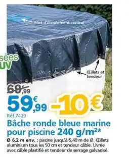 Provence Outillage Bâche ronde bleue marine pour piscine offre