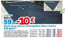 Provence Outillage Bâche pour piscine rectangulaire bleue marine offre