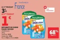 Auchan Supermarché Fleury Michon Bâtonnets de surimi offre