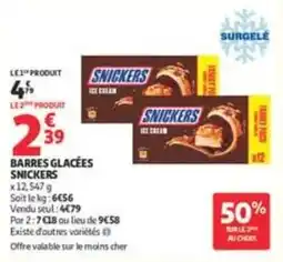 Auchan Supermarché Snickers barres glacées offre