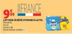 Auchan Supermarché Lactel Lait demi-écrémé vitamine D offre