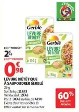 Auchan Supermarché Gerblé Levure de bière offre