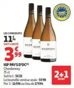Auchan Supermarché QUARTAUT Chardonnay offre
