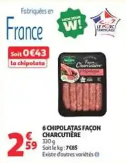 Auchan Supermarché Savencia Chipolatas façon charcutière offre