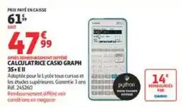 Auchan Supermarché CASIO CALCULATRICE GRAPH 35+ E II offre