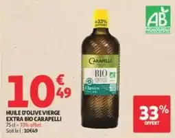 Auchan Supermarché CARAPELLI Huile d'olive vierge extra bio offre