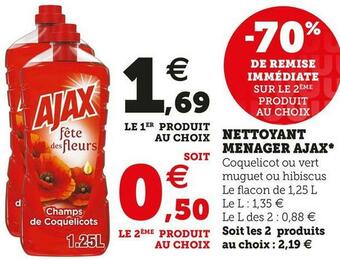 Super U Ajax nettoyant menager* offre