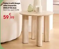 Maxi Bazar Anaya Table à café effet travertin offre