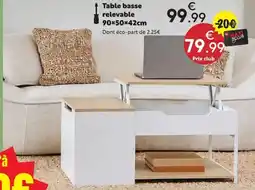 Maxi Bazar Table basse relevable offre