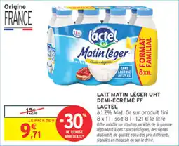 Intermarché Contact Lactel Lait matin léger UHT offre